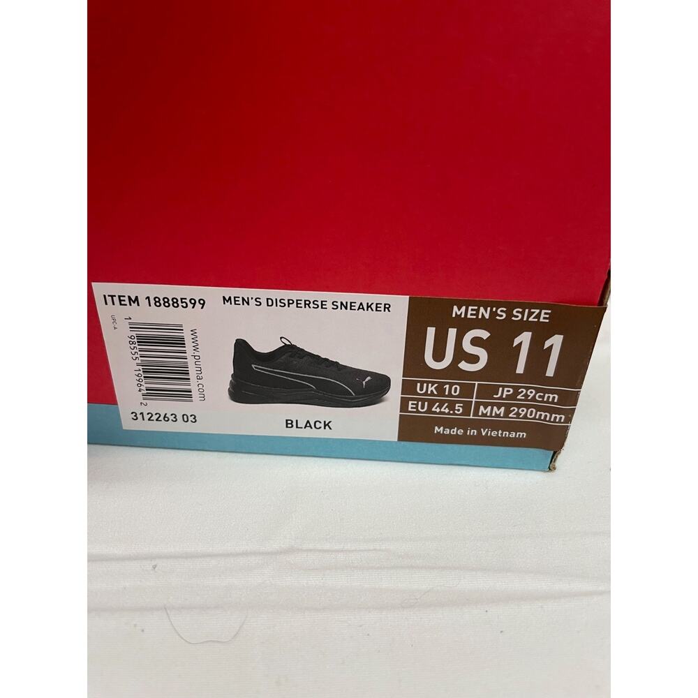 Puma Men's Size 11 Black Disperse Sneaker Shoes Brand NEW in Box - Picture 2 of 8